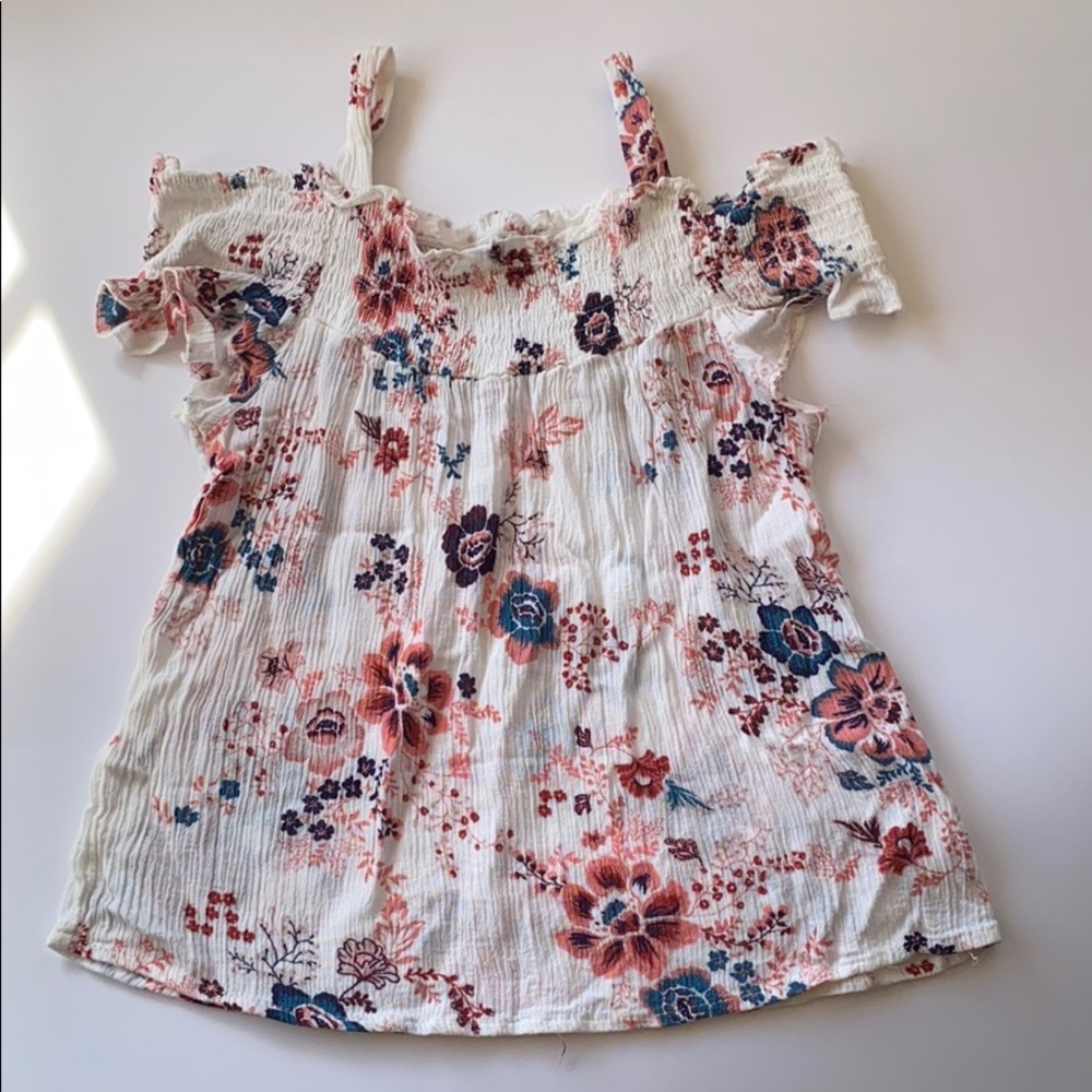 off the shoulder girls flower top